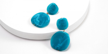 Oval Blue Earring